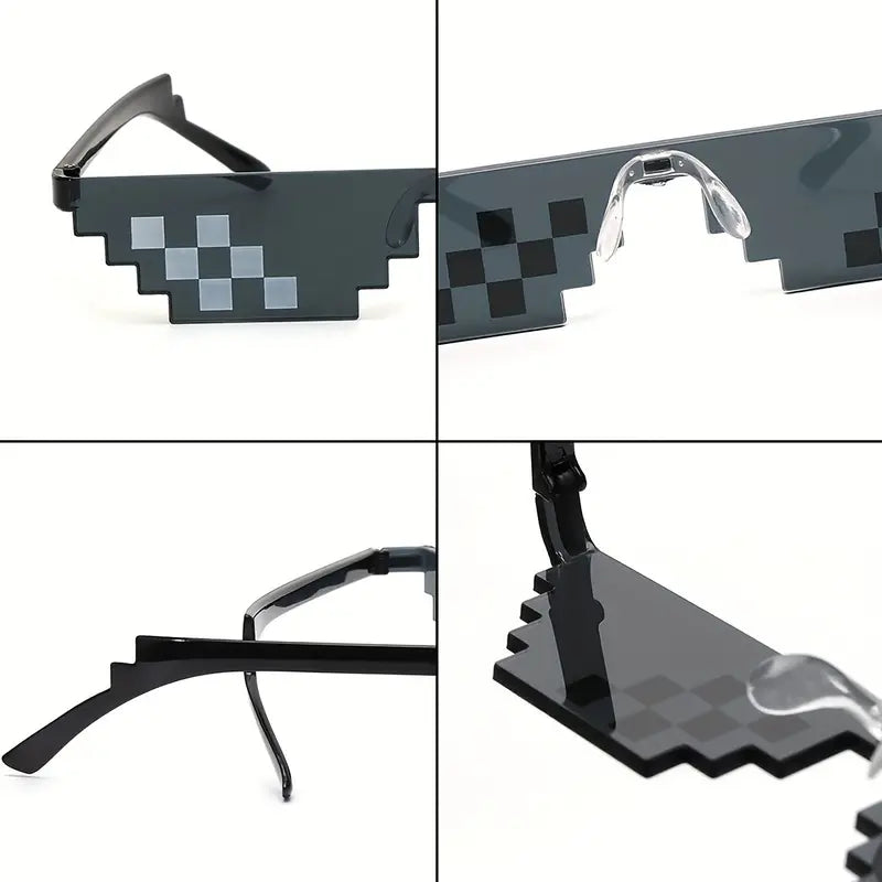 Black Pixelated Mosaic Glasses For Women