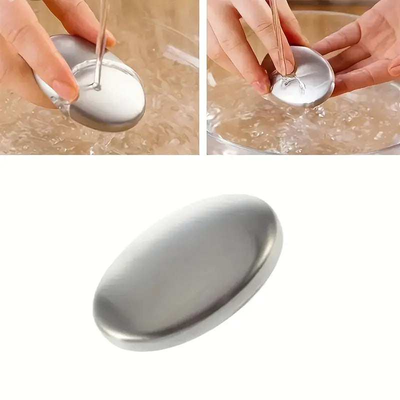 1pc Stainless Steel Soap Dish with Odor Eliminator