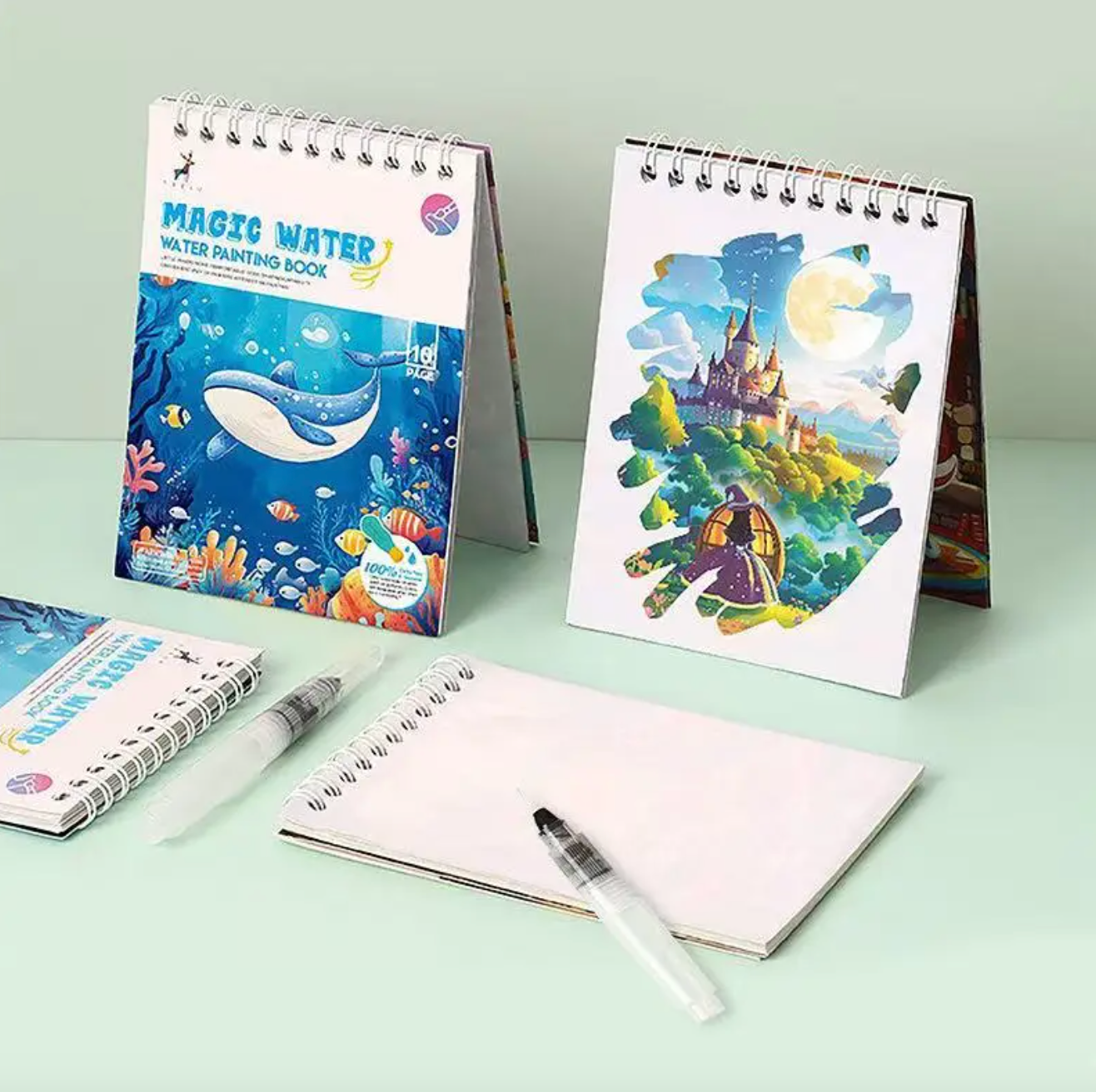 Creative Water Painting Book, 1 Pens, 10 Sheets of Paper